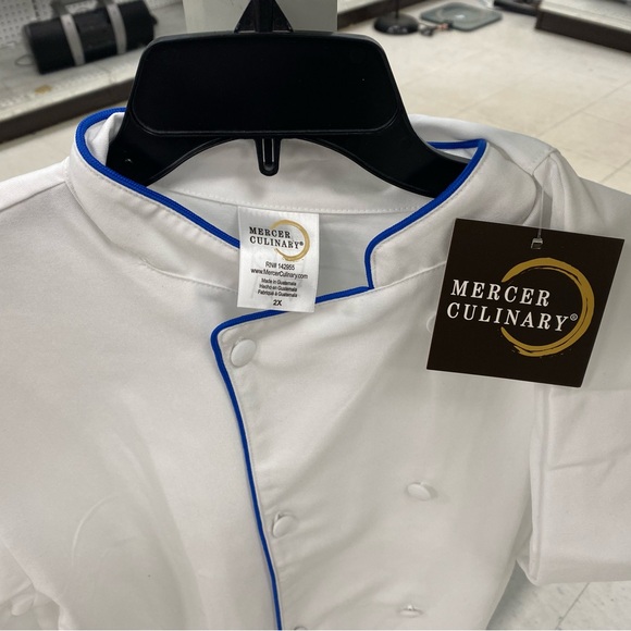 Mercer Culinary Other - Men’s White Chef Coat with Blue Trim